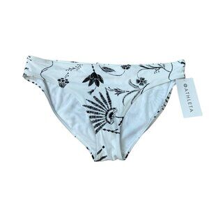 Athleta White Floral Zuma Mid Rise Swim Bottom Tropical Versatile